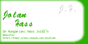 jolan hass business card